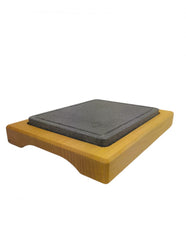 Tagliere in faggio massello con pietra lavica dim.Pietra 20x25 cm