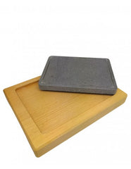 Tagliere in faggio massello con pietra lavica dim.Pietra 20x25 cm