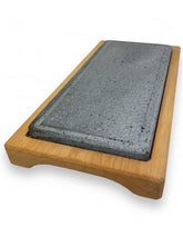 Tagliere in faggio massello con pietra lavica XL dim.Pietra 20x45 cm