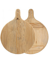 Tagliere in Legno di Pino da Portata per Pizza con Impugnatura diametro 50cm