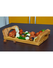 Vassoio da portata in legno di faggio massello L25xP16cm