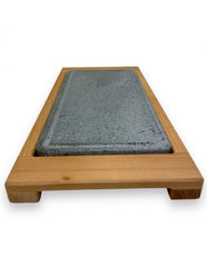 Vassoio in faggio con pietra lavica XL dim.Pietra 25x40 cm