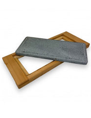 Vassoio in faggio con pietra lavica XL dim.Pietra 25x40 cm