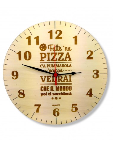 Orologio in legno Fatte na Pizza