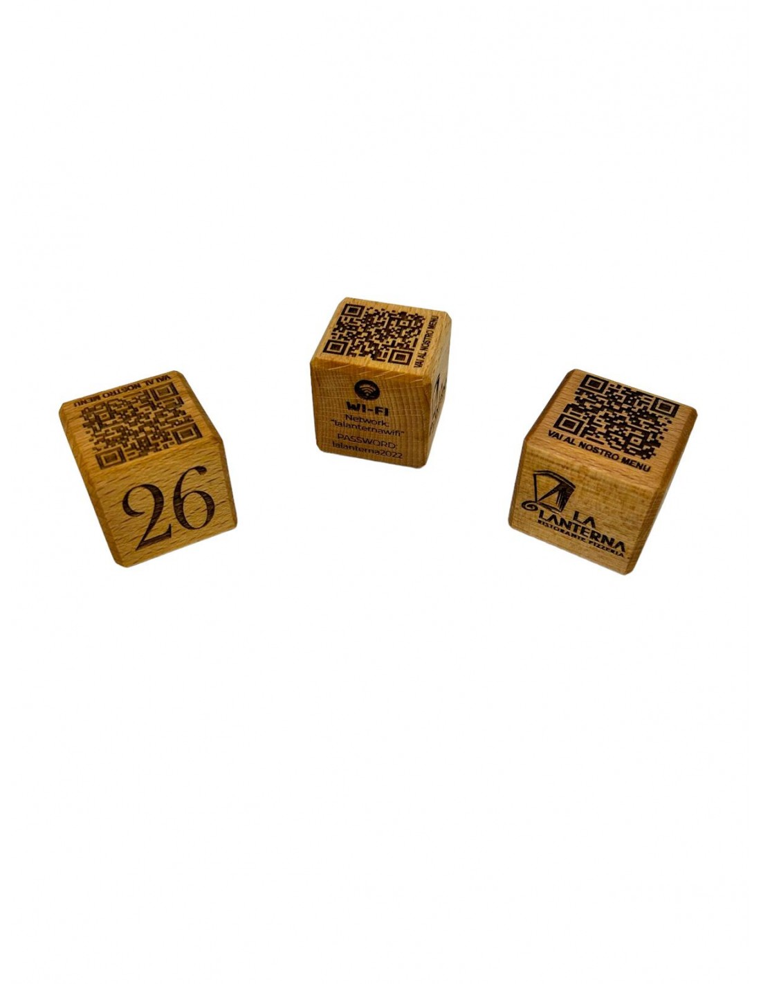 Il Cubotto con numerazione, qr code menù e logo L6 x P6 x H6 cm