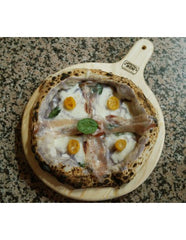 Tagliere in Legno di Pino da Portata per Pizza con Impugnatura diametro 33cm