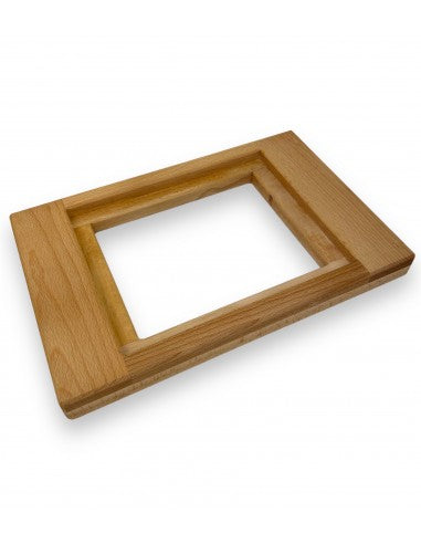 Vassoio in faggio con pietra lavica dim.Pietra 20x25 cm