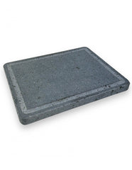 Vassoio in faggio con pietra lavica dim.Pietra 25x25 cm